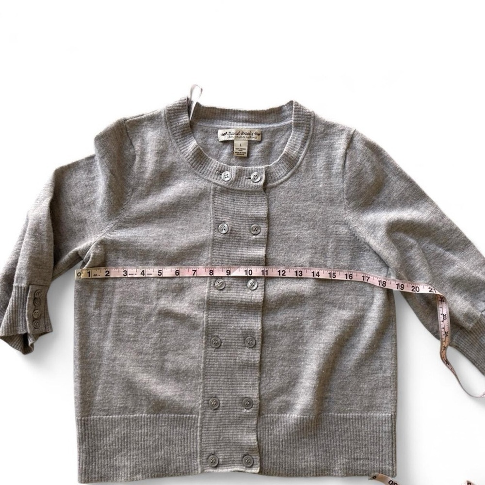 David Brooks Italian Merino Gray Sweater